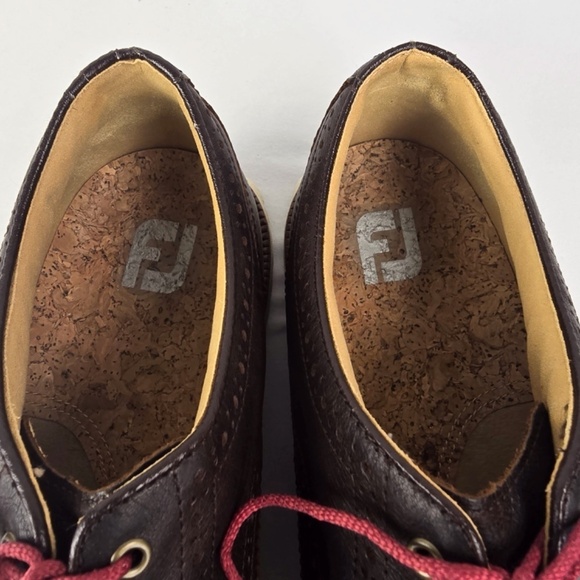FootJoy Men's Size 12 Wide Club Casuals Wing Tip Golf Shoe- Brown Style 79057 - Picture 7 of 9